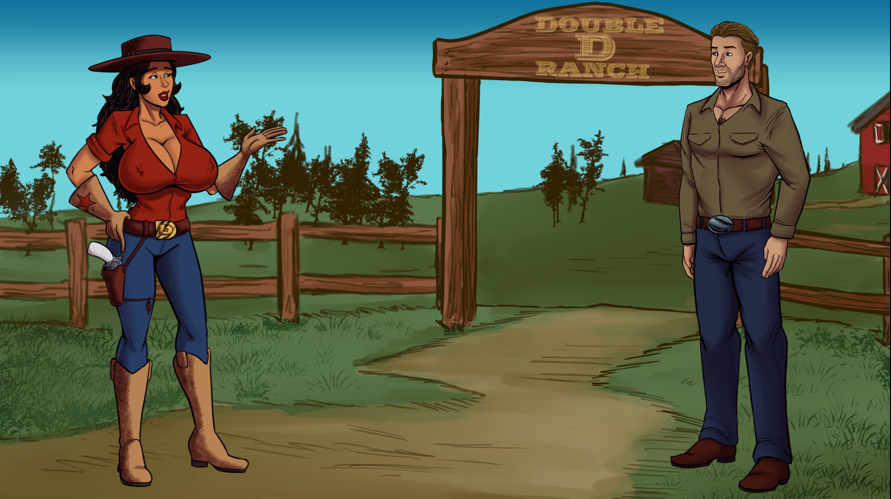 拜访巨乳农场:热情的母牛(A Visit to the Double D Ranch)v0.1 精翻汉化 游戏截图 2