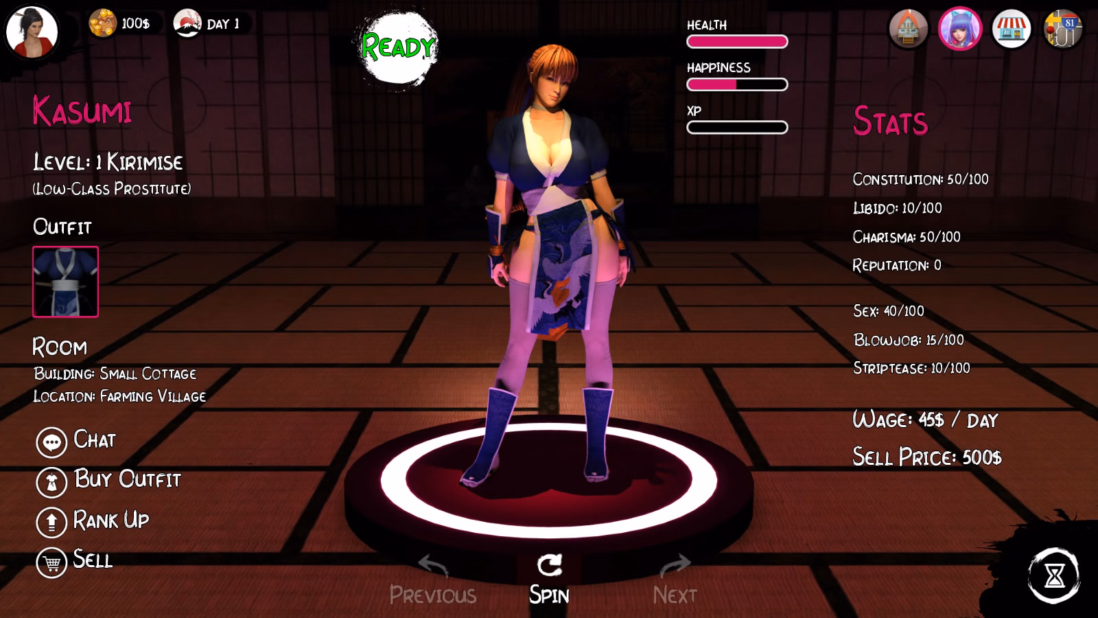 重制版变态妓院模拟器:经营调教(Hentai Sim Brothel Remastered (HSBR))v0.1 精翻汉化 游戏截图 4