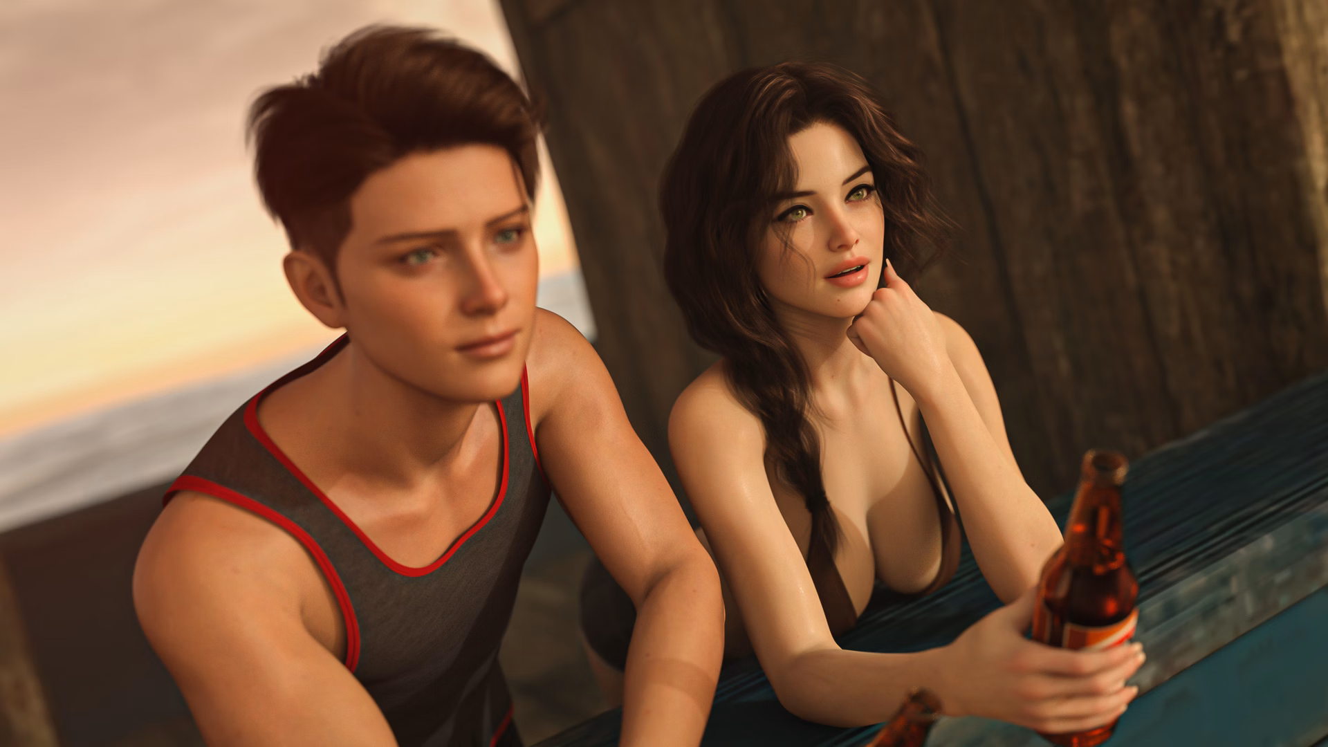 欲浪沙滩：与比基尼美女的同居（The Beach House）v0.1.5 精翻汉化 游戏截图 3