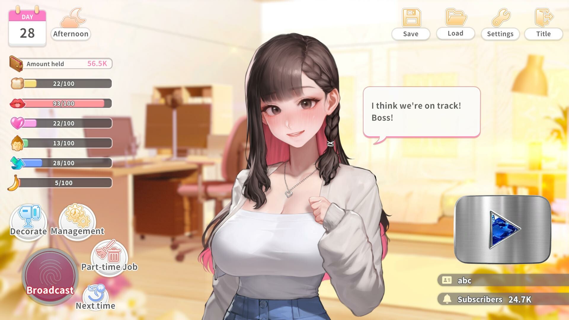 SLG/官中/动态丨直播开启!Vtuber培训/Streaming ON! VTuber Training v1.08 官方中文 【20260322】 游戏截图 1