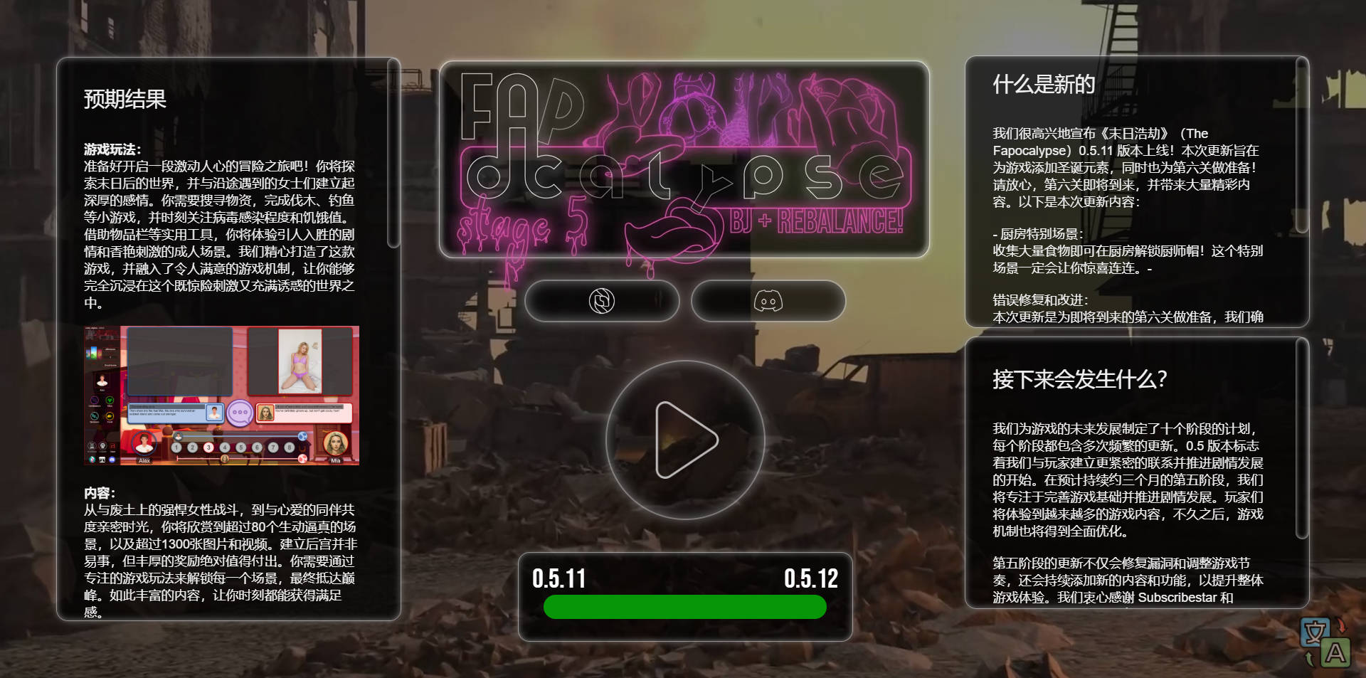 HTML/汉化/真人丨性爱末日/The Fapocalypse v0.5.14 浏览器汉化 【20260330】 游戏截图 5