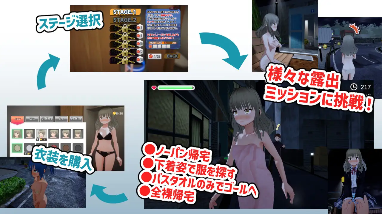 3D游戏/动态丨全裸回家～草薙凪沙想回家～/全裸帰宅～草薙なぎさは帰りたい～ Ver2.0【20250805】 游戏截图 2