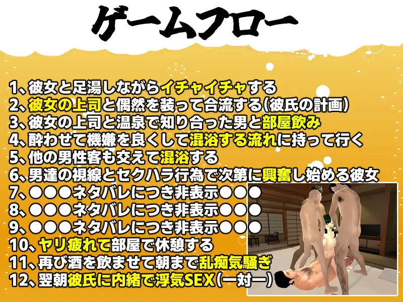 3D/AI汉化丨和我的女友尝试亲热 2 ～混浴温泉～ 僕の彼女とヤッてみる2 ～混浴温泉～ Ver1.01 【20250830】 游戏截图 1