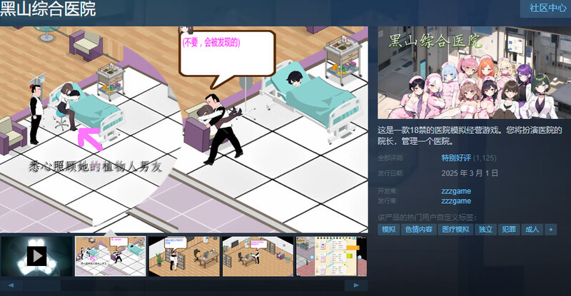 爆款SLG/AI生成/动态/官中丨黑山综合医院（BM General Hospital）V2.9.1 STEAM官中【20250417】 游戏截图 8