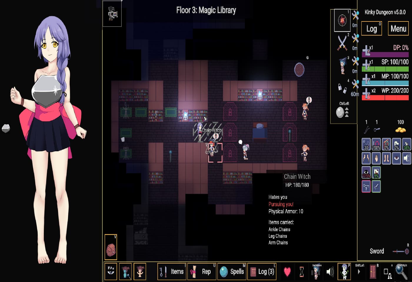 RPG/官中/步兵丨变态的地牢/Kinky Dungeon Ver5.4.51 官方中文版【20250314】_1 游戏截图 5