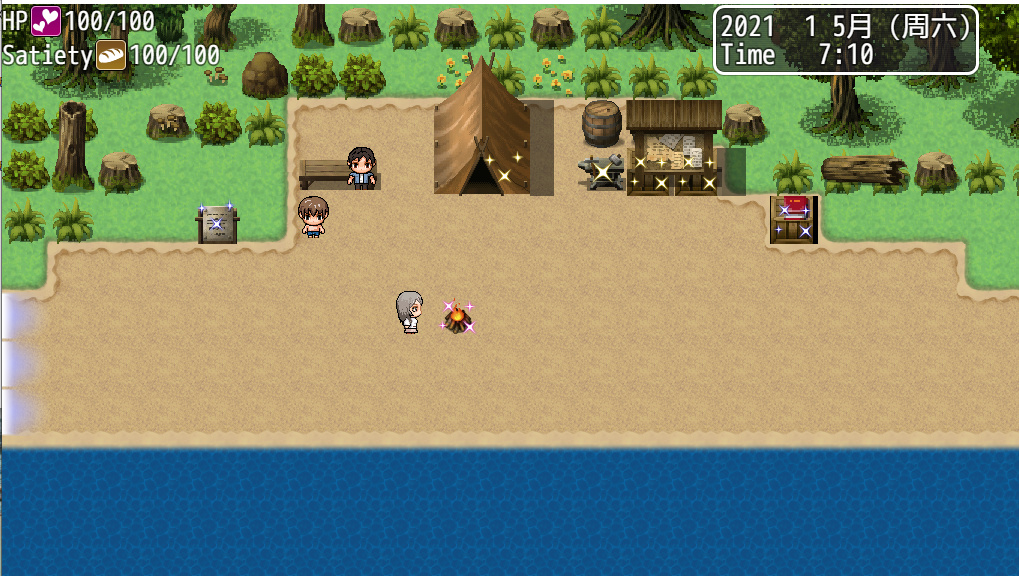日系RPG汉化2D丨妻つま無人島～妻と私達の無人島生活 我和妻子在荒岛上遭遇海难2.01【20230707】 游戏截图 6