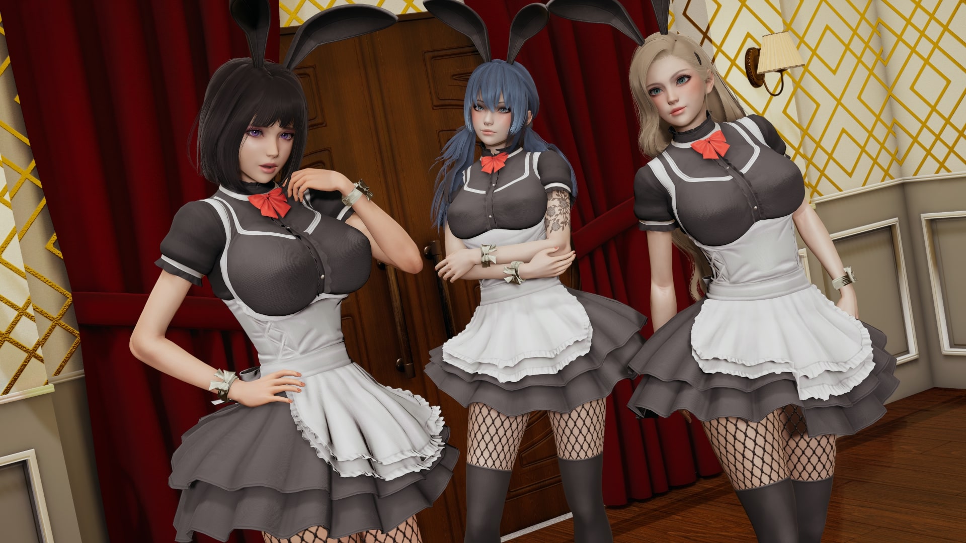 国风SLG/汉化/动态丨天鹅兔子Velvet Bunnies  v0.1【20240613】 游戏截图 3
