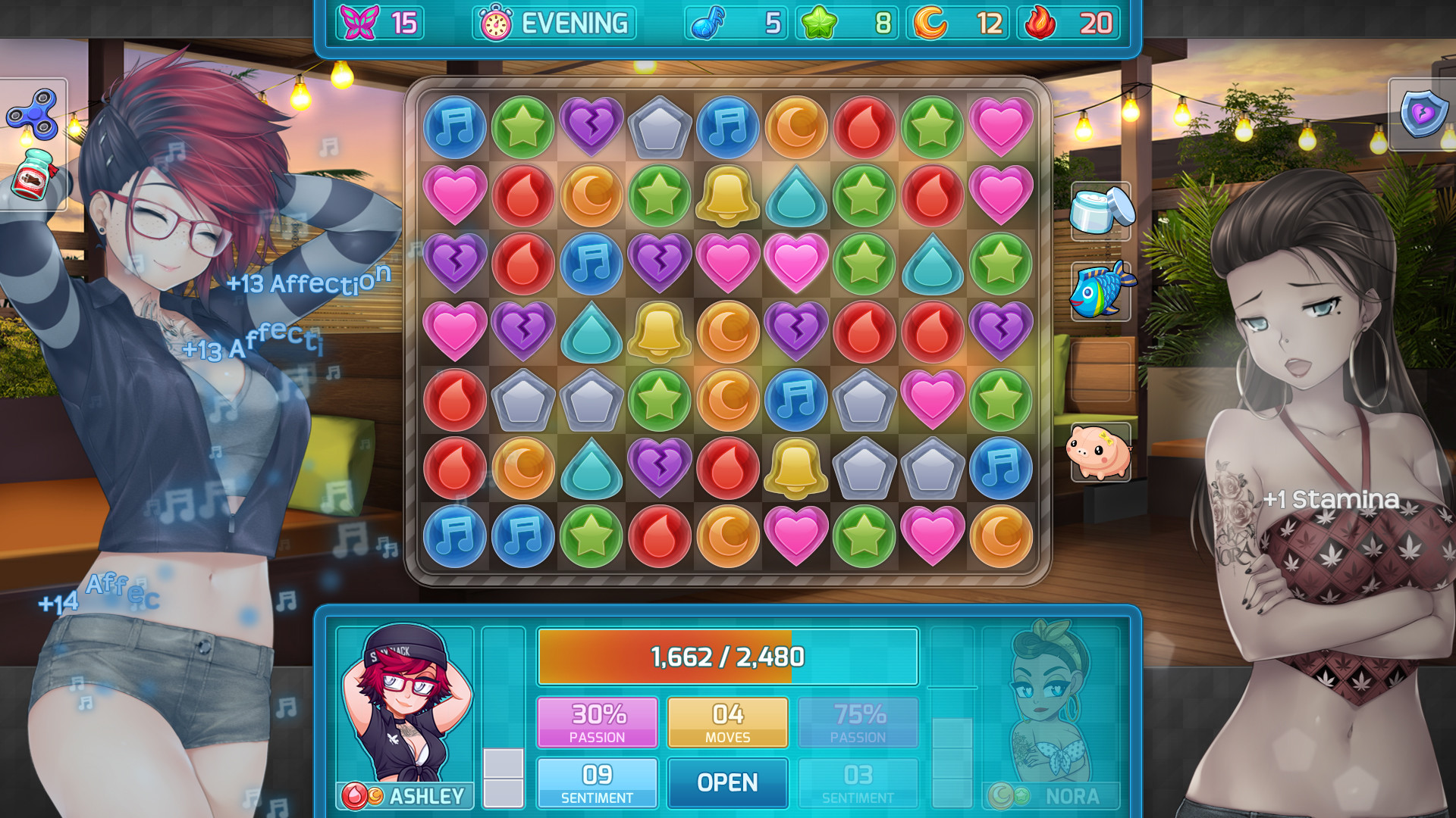 HuniePop 2，超经典的三消游戏，只有英文，不过附带全CG存档佣兵2313【PC0901】 游戏截图 8