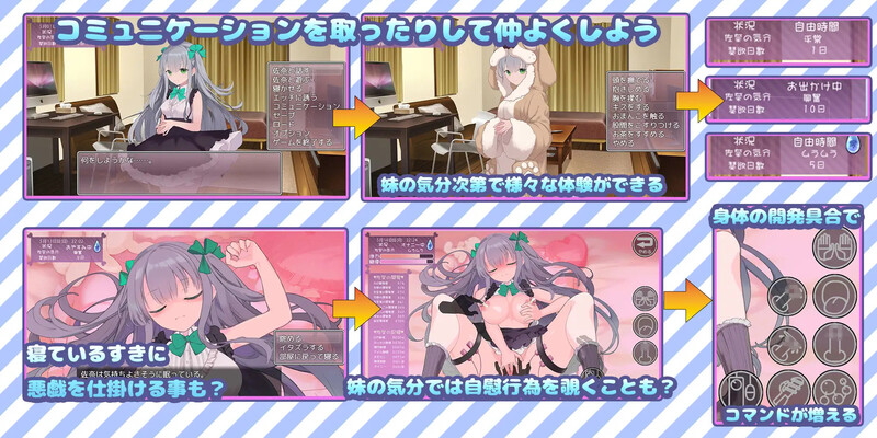 DL10月新作养成SLG/触摸抚摸/动态丨妹妹养成!(いもうとしみゅれーしょん! )V1.0 AI汉化【20241006】 游戏截图 5