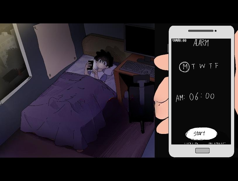 SLG/新发布/机翻/动态无码丨AlArm V0.3 夜里躲避继母的强奸与女友手机聊天 【20230818】 游戏截图 2