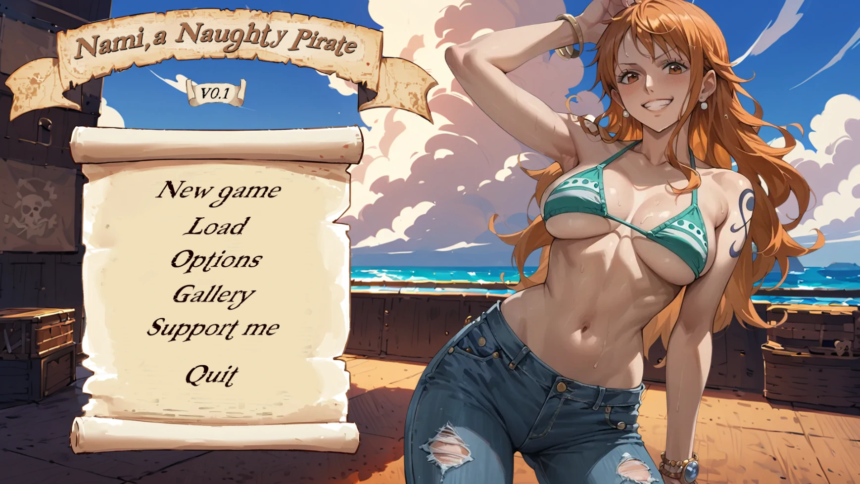 日系SLG/AIGPT汉化/2D丨娜美，一个调皮的海盗Nami, a Naughty Pirate   v0.1【20250201】 游戏截图 3