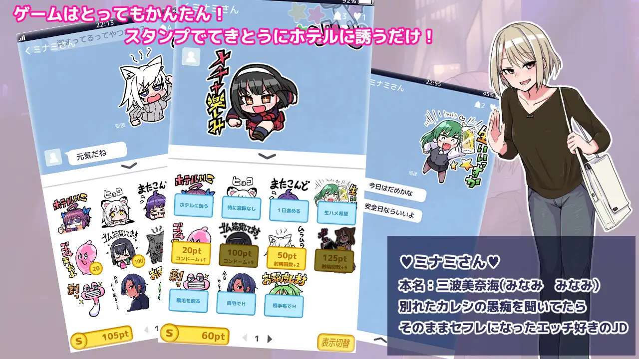 动态/像素/互动/断面图/卖淫/怀孕/70MB丨ミナミさんホテルにいこう v1.05【20241015】 游戏截图 3