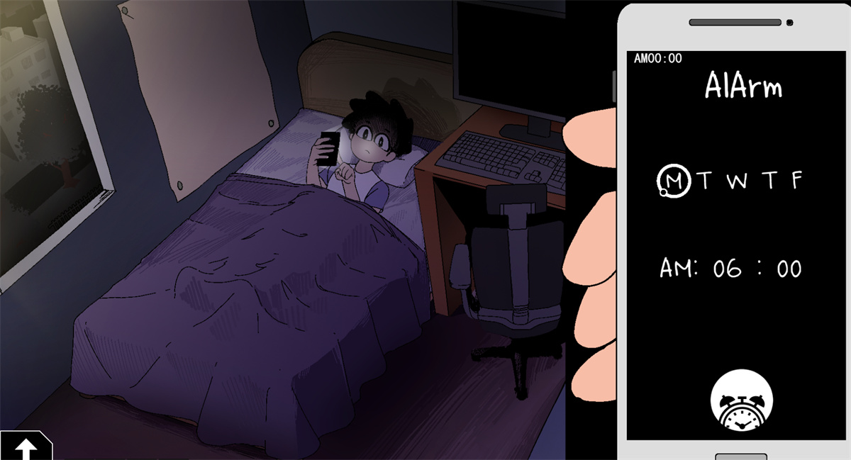 SLG/更新/机翻/动态无码丨AlArm V0.4 夜里躲避继母的强奸与女友手机聊天 【20230913】 游戏截图 6