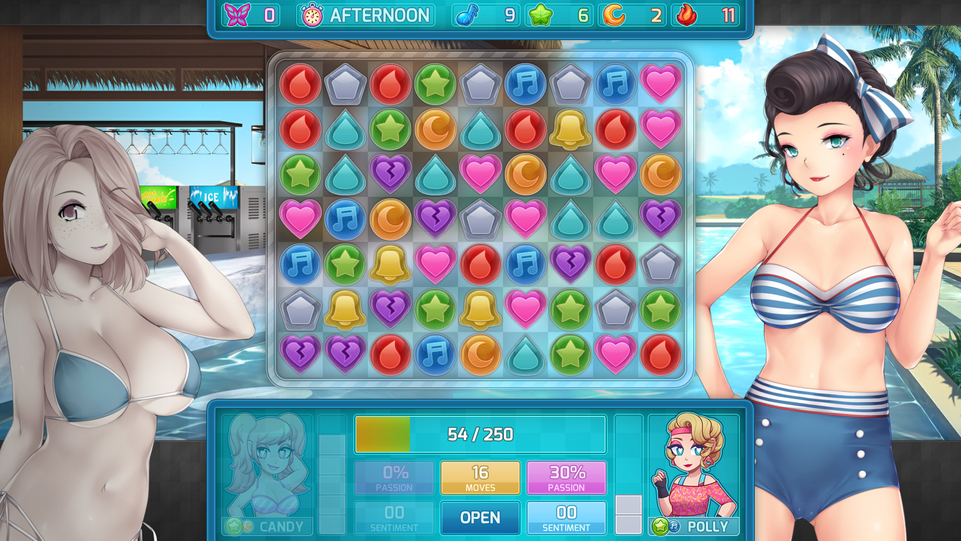 HuniePop 2，超经典的三消游戏，只有英文，不过附带全CG存档佣兵2313【PC0901】 游戏截图 3
