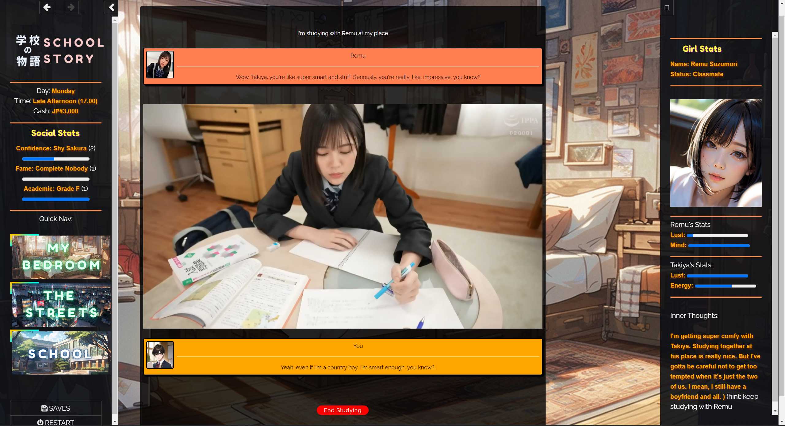 SLG/真人/HTML丨 学校の物语 Gakko No Monogatari V0.15 浏览器汉化 【20250123】 游戏截图 6