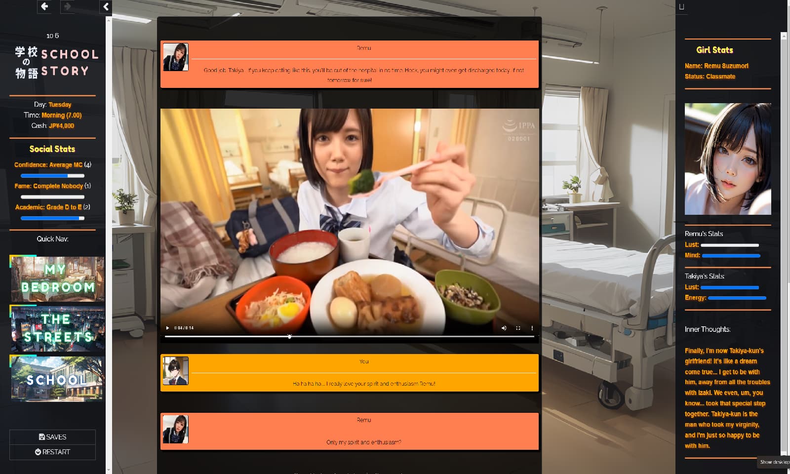 亚洲风HTML/真人/动态/更新丨 学校の物语 Gakko No Monogatari V0.17 浏览器转中文 【20250319】 游戏截图 5