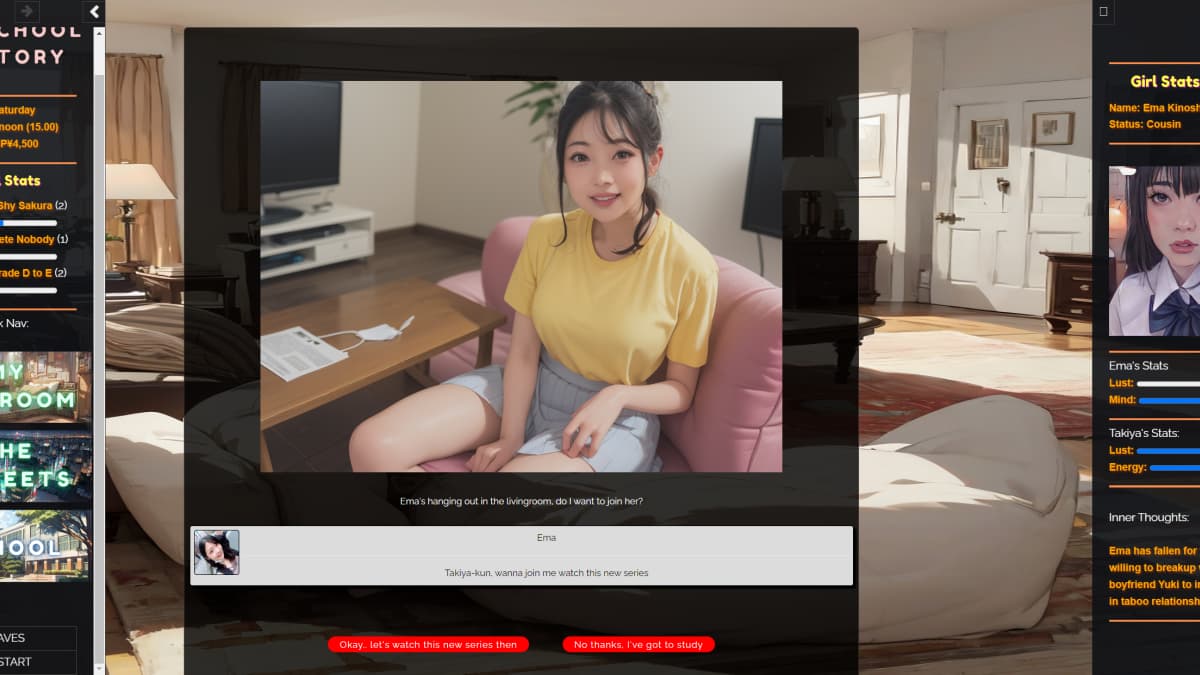 QSP/真人/HTML丨 学校の物语 Gakko No Monogatari V0.13 浏览器汉化 【20241006】 游戏截图 2