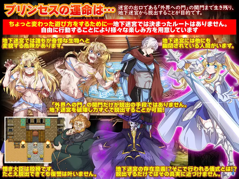 RPG/PC/机翻汉化丨 365天的地下迷宫：公主独自一人在绝望中生存的一年 地下迷宮365 姫様がたった一人で生き抜く絶望の一年間 【20240608】 游戏截图 2