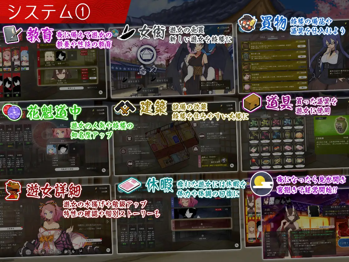 日式SLG/更新丨 梦吉原的妖异妓楼 ～妖怪大楼重建谭～ 夢吉原のあやかし妓楼 ～妖怪大楼再建譚～ Ver1.03 AI汉化版 【20250319】 游戏截图 8